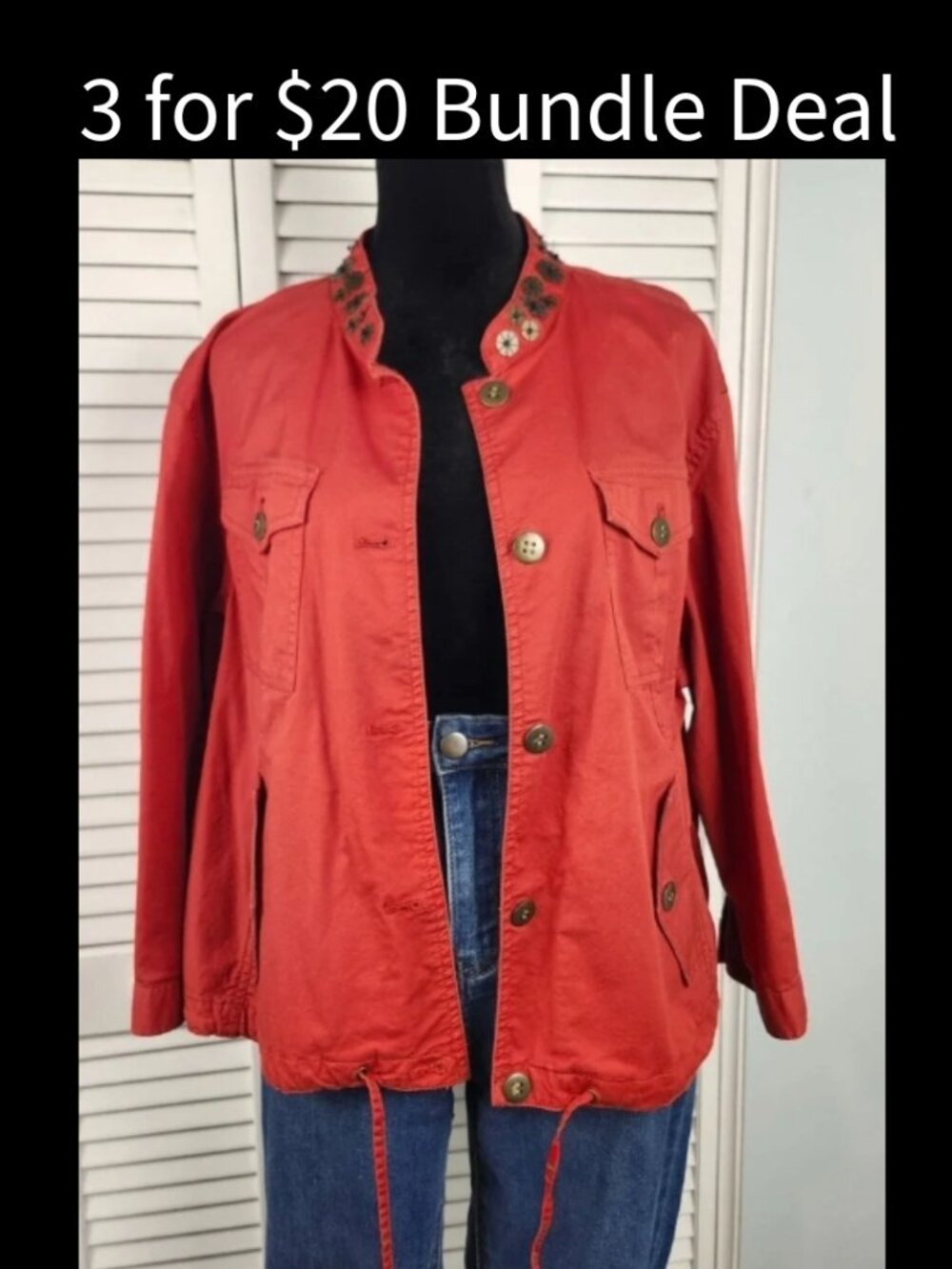 Ruby Rd Jacket size 16 Burnt Orange Embellished Fall